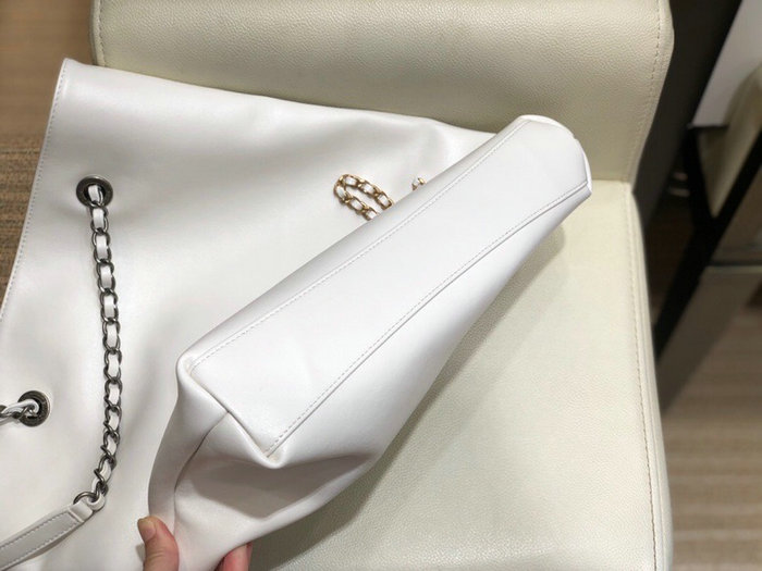 Chanel Calfskin Shopping Bag White AS168