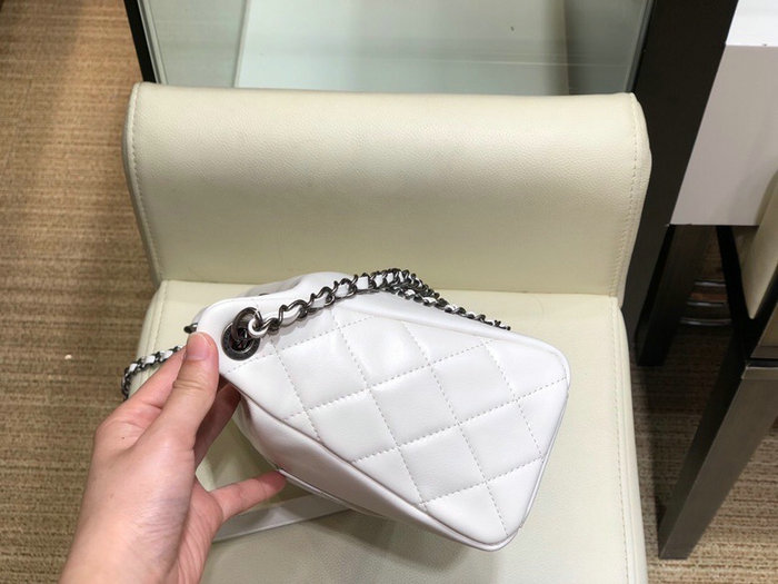 Chanel Calfskin Shoulder Bag White AS1886