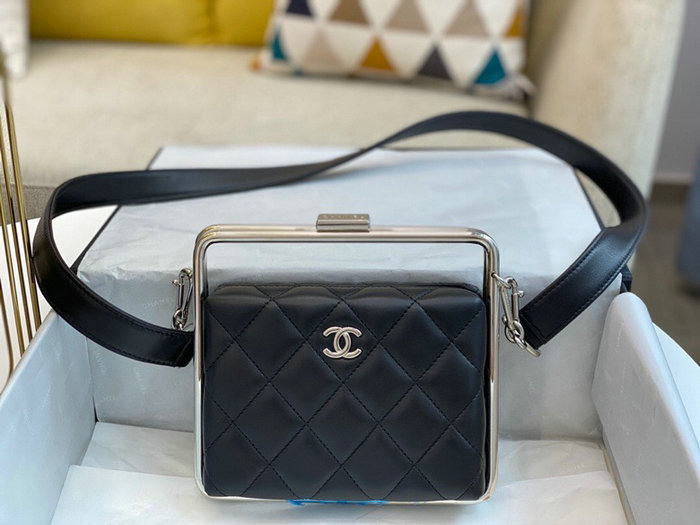 Chanel Lambskin Clutch Black AS1732