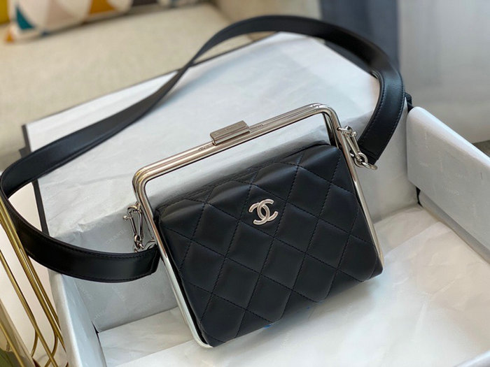 Chanel Lambskin Clutch Black AS1732