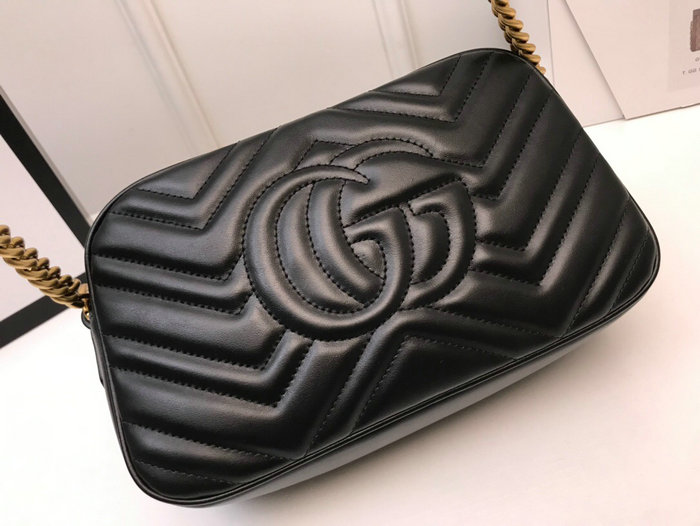 Gucci GG Marmont Small Matelasse Shoulder Bag 447632 Black