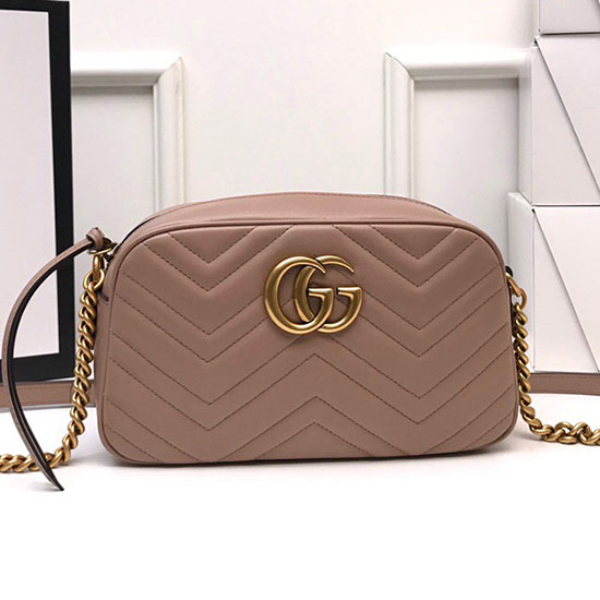 Gucci GG Marmont Small Matelasse Shoulder Bag 447632 Dusty Pink