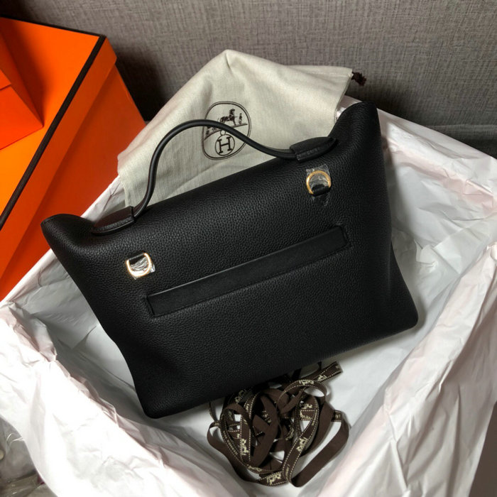 Hermes Kelly 24/24 Togo Leather Bag Black H06131