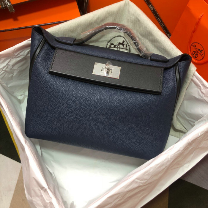 Hermes Kelly 24/24 Togo Leather Bag Blue H06131