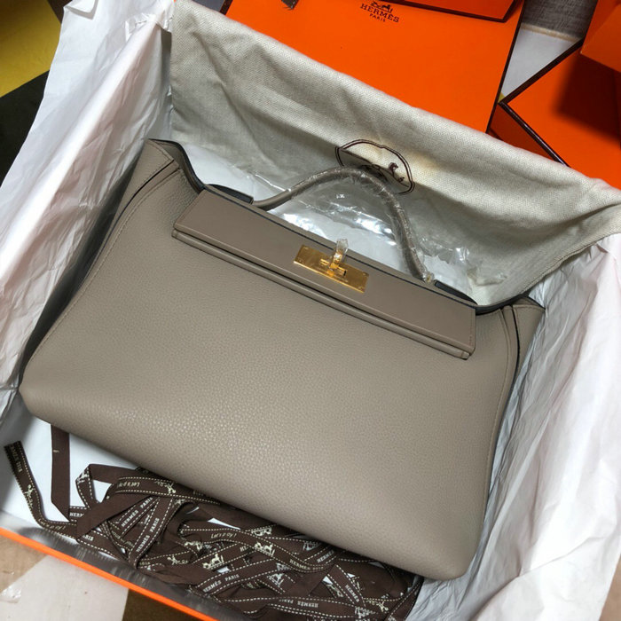 Hermes Kelly 24/24 Togo Leather Bag Grey H06131