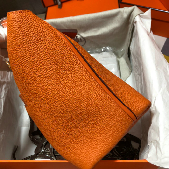 Hermes Kelly 24/24 Togo Leather Bag Orange with Gold Hardware H06131