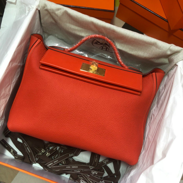 Hermes Kelly 24/24 Togo Leather Bag Red H06131