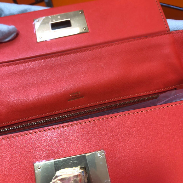 Hermes Kelly 24/24 Togo Leather Bag Red H06131