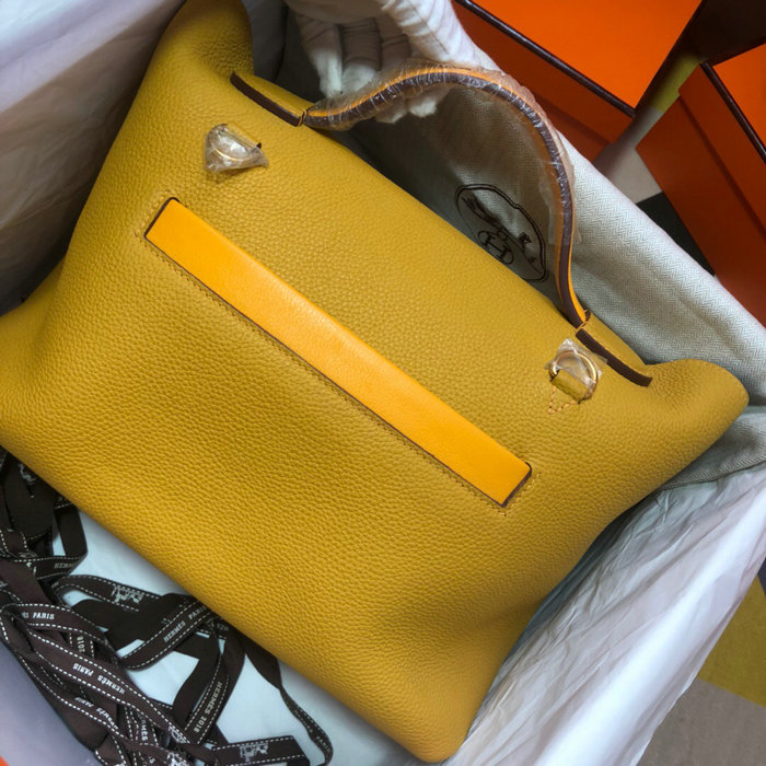 Hermes Kelly 24/24 Togo Leather Bag Yellow and Dark Yellow H06131