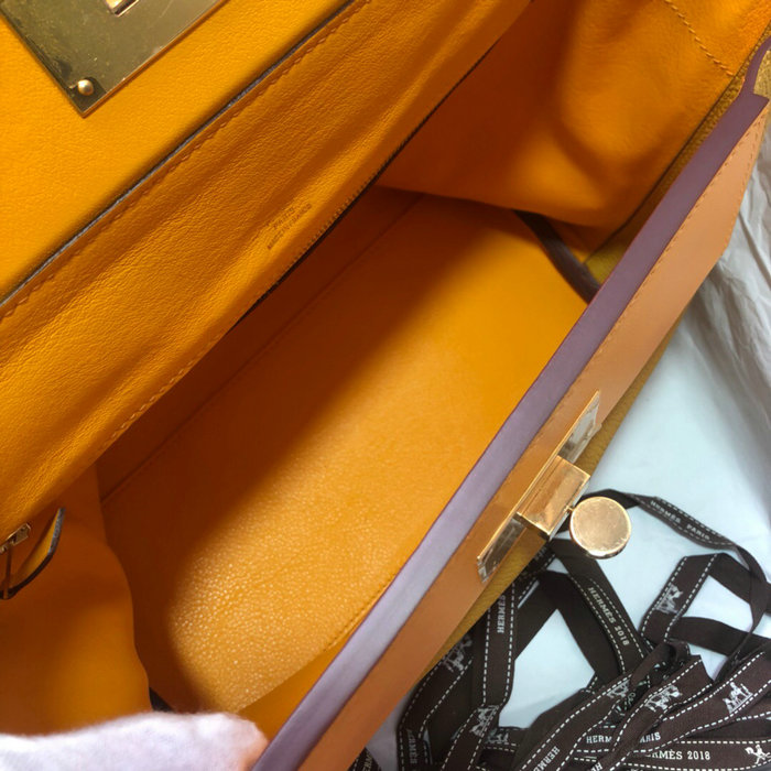 Hermes Kelly 24/24 Togo Leather Bag Yellow and Dark Yellow H06131