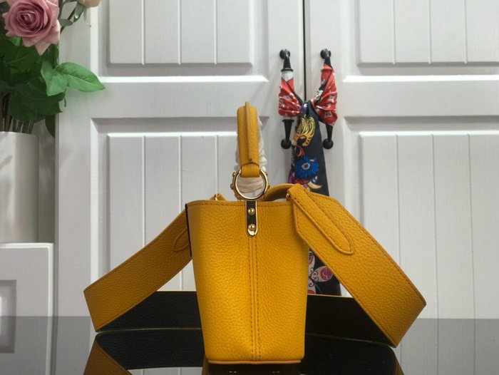 Louis Vuitton Taurillon Leather Capucines Mini Yellow M48865