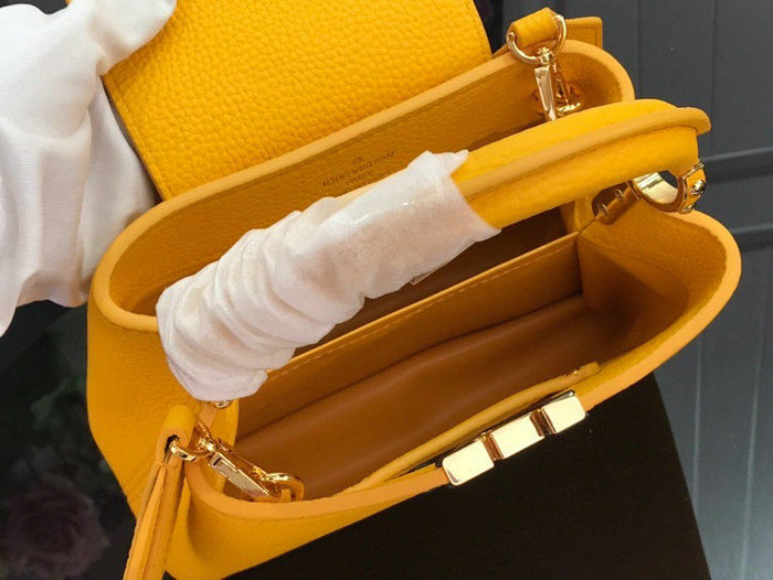 Louis Vuitton Taurillon Leather Capucines Mini Yellow M48865