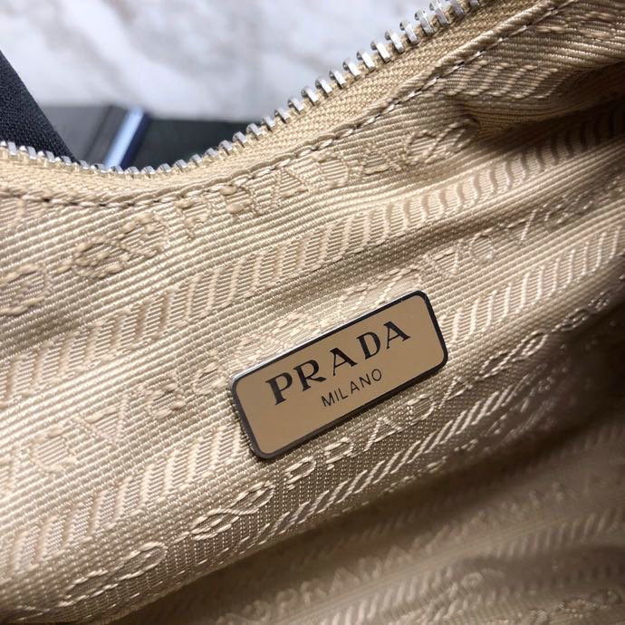 Prada Nylon Hobo Bag Beige 1BH172