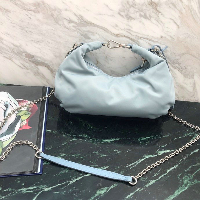 Prada Nylon Hobo Bag Blue 1BH172