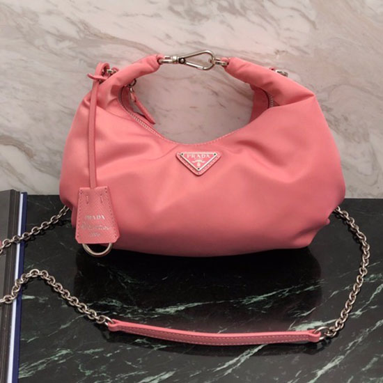 Prada Nylon Hobo Bag Pink 1BH172