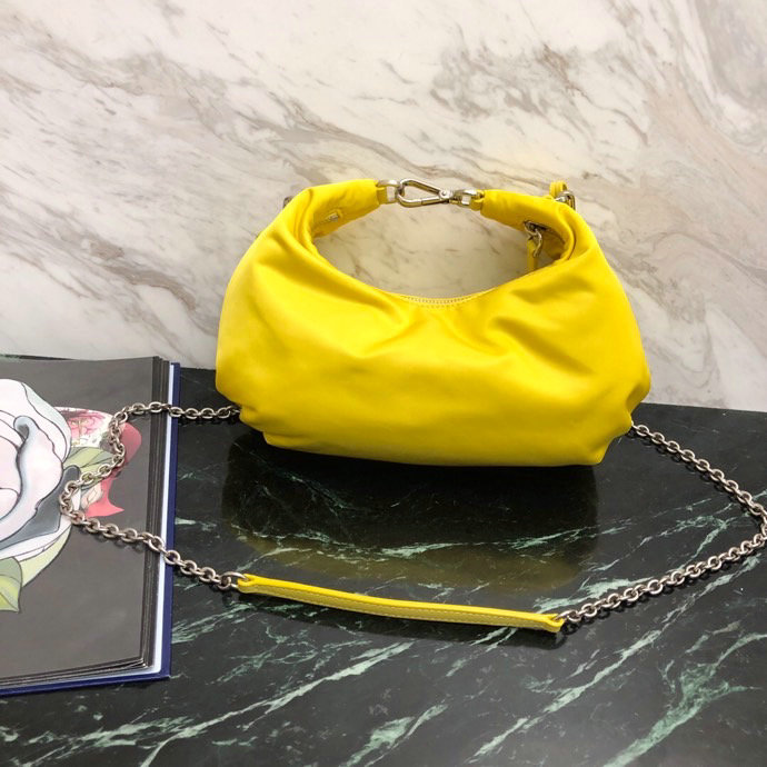 Prada Nylon Hobo Bag Yellow 1BH172