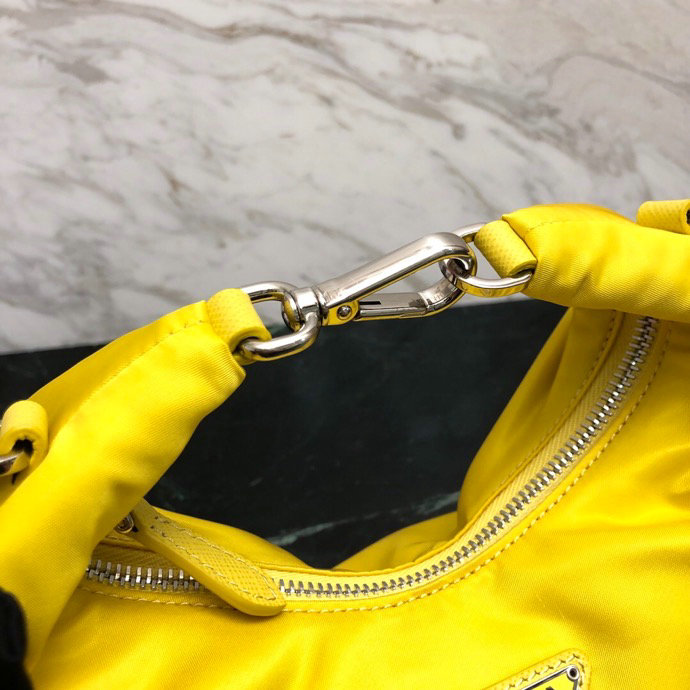 Prada Nylon Hobo Bag Yellow 1BH172