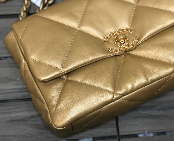 Chanel 19 Large Flap Bag Gold AS1160