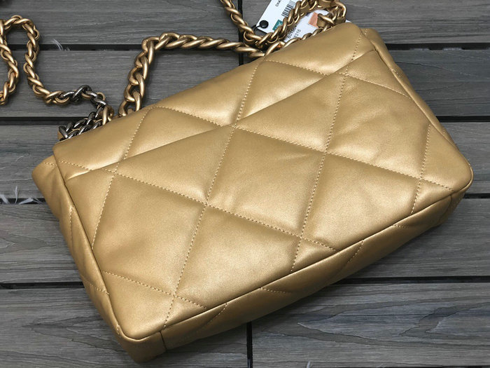 Chanel 19 Large Flap Bag Gold AS1160