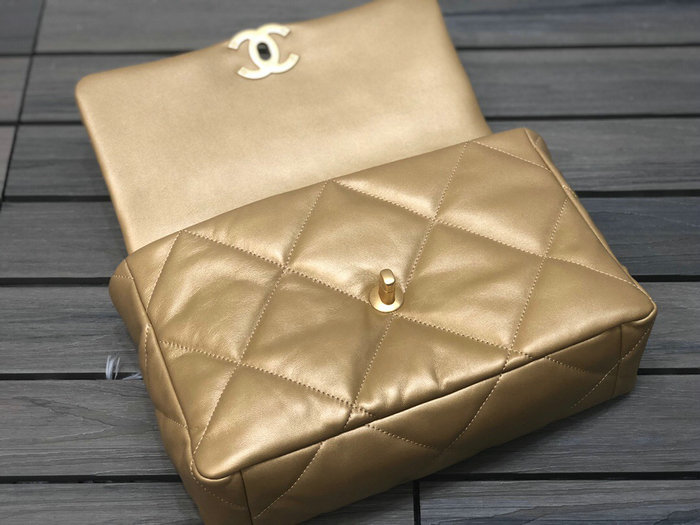 Chanel 19 Large Flap Bag Gold AS1160