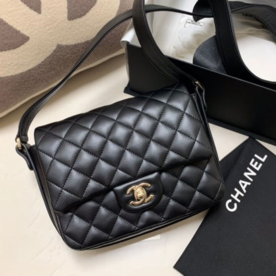 Chanel Calfskin Flap Bag Black AS1737