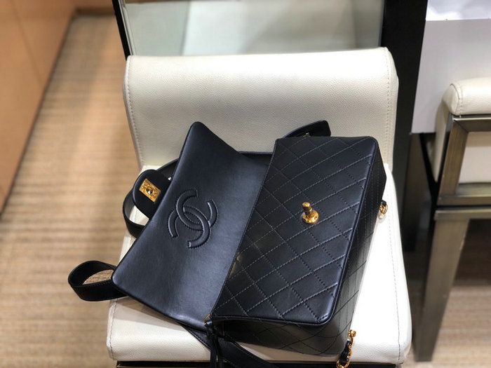 Chanel Lambskin Flap Bag Black AS07063