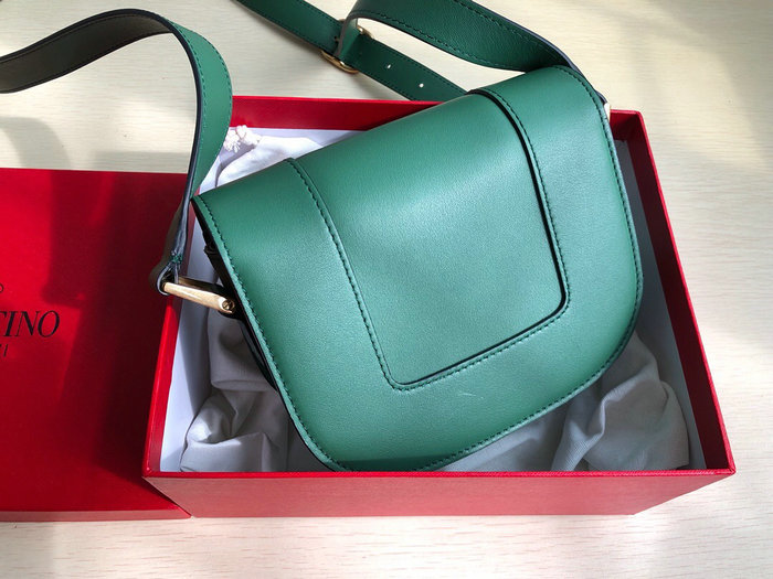 Valentino Small Supervee Calfskin Crossbody Bag Green V07192