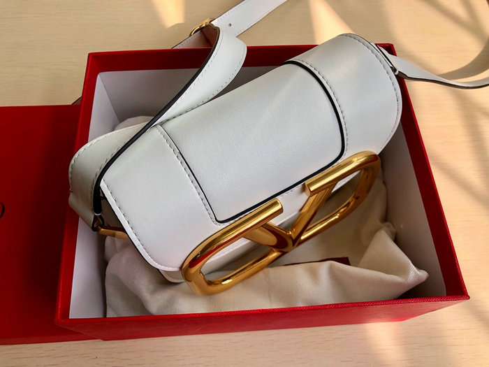 Valentino Small Supervee Calfskin Crossbody Bag White V07194