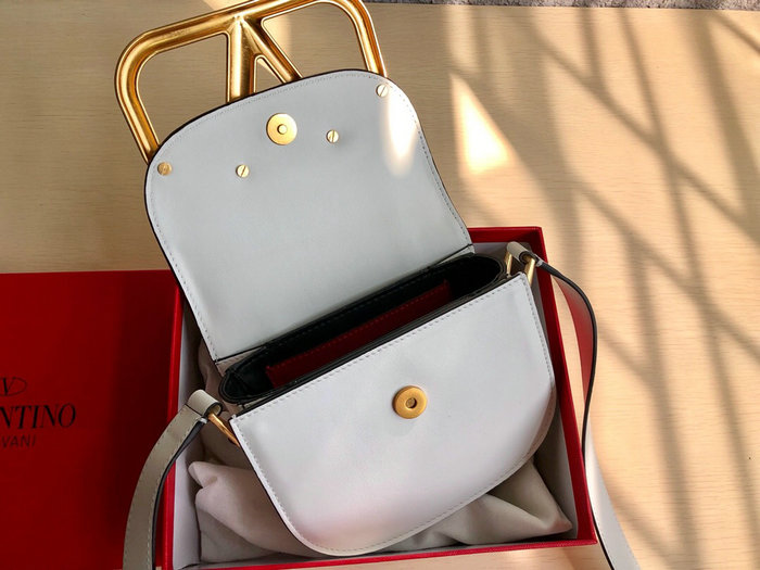 Valentino Small Supervee Calfskin Crossbody Bag White V07194