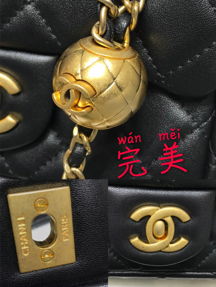 Chanel Lambskin Flap Bag Black AS1786