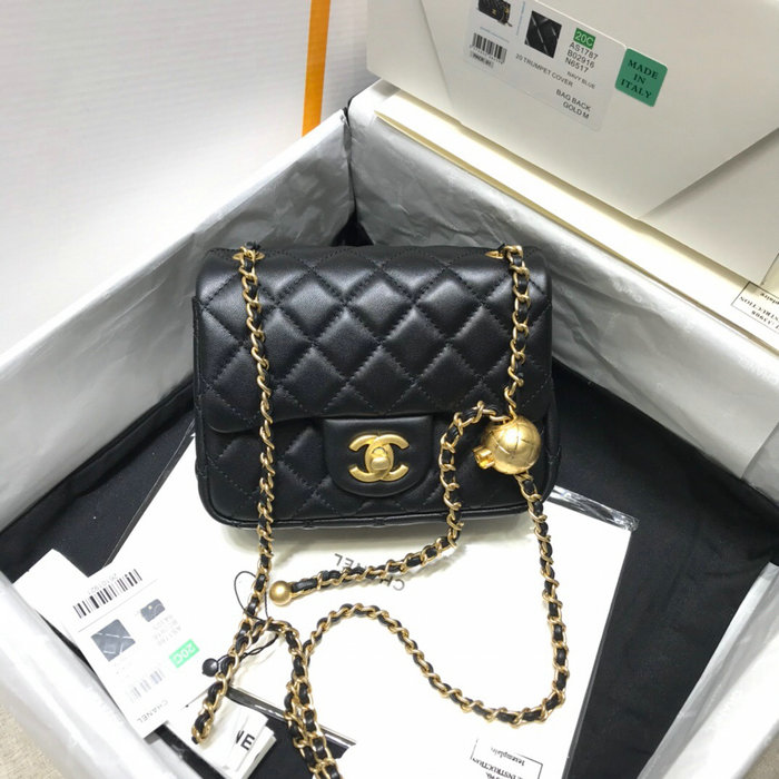 Chanel Lambskin Flap Bag Black AS1786