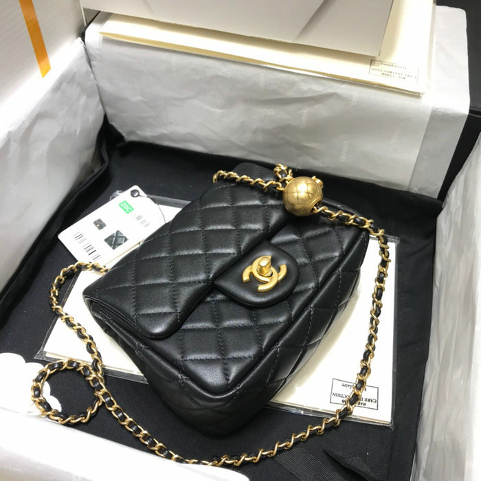 Chanel Lambskin Flap Bag Black AS1786