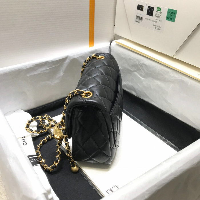 Chanel Lambskin Flap Bag Black AS1786