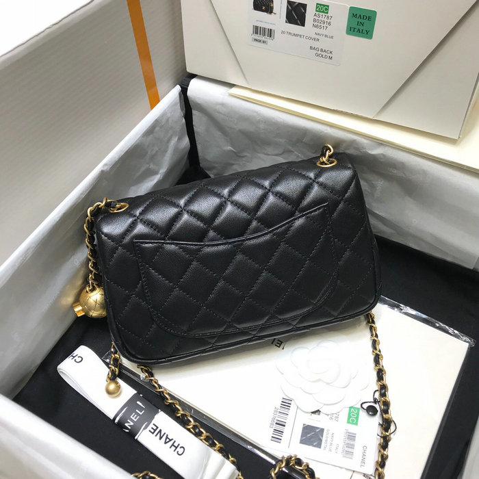 Chanel Lambskin Flap Bag Black AS1787