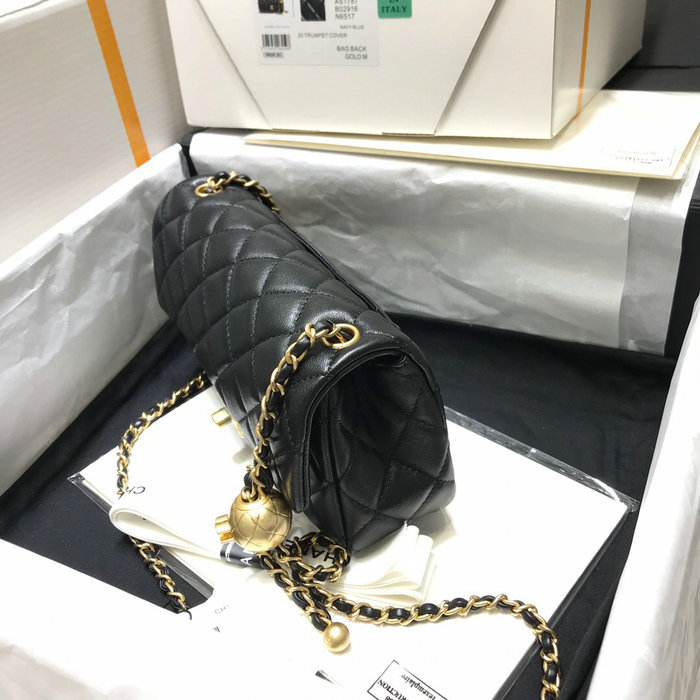 Chanel Lambskin Flap Bag Black AS1787