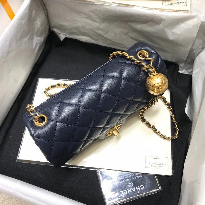 Chanel Lambskin Flap Bag Blue AS1787