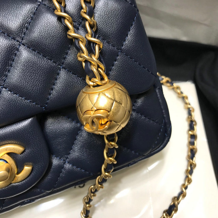 Chanel Lambskin Flap Bag Blue AS1787