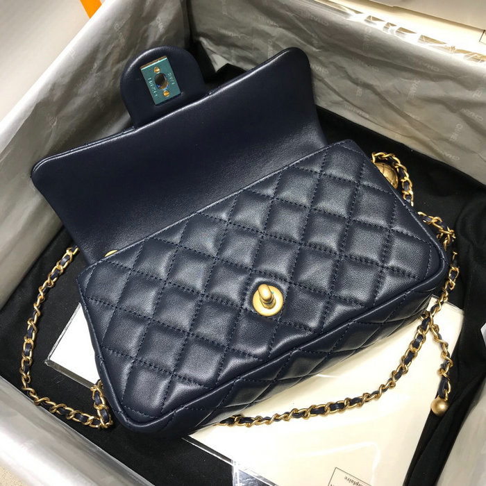 Chanel Lambskin Flap Bag Blue AS1787