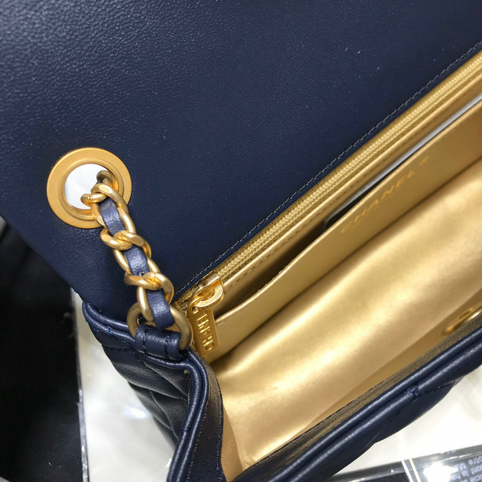 Chanel Lambskin Flap Bag Blue AS1787