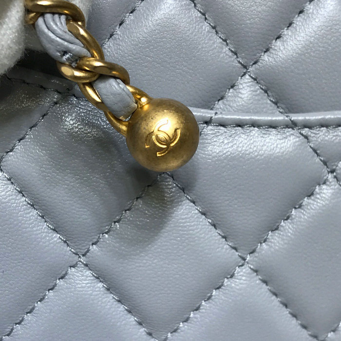 Chanel Lambskin Flap Bag Grey AS1786