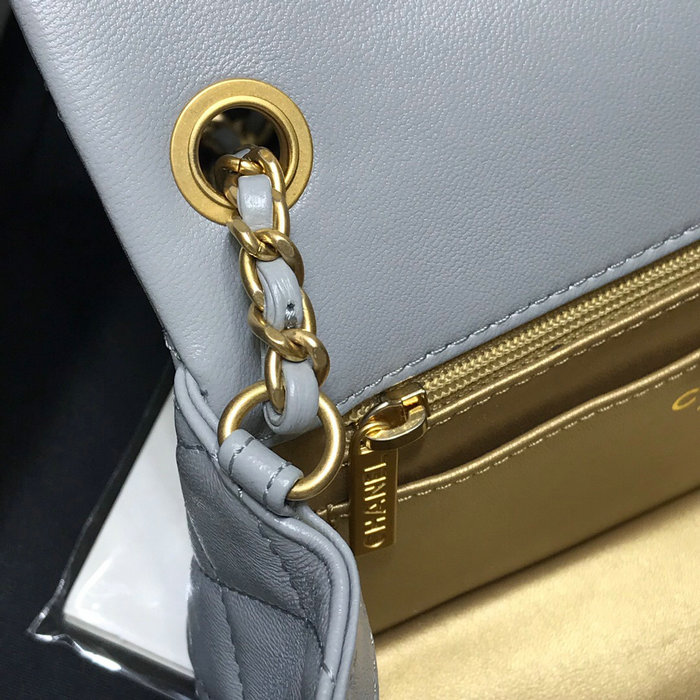 Chanel Lambskin Flap Bag Grey AS1787