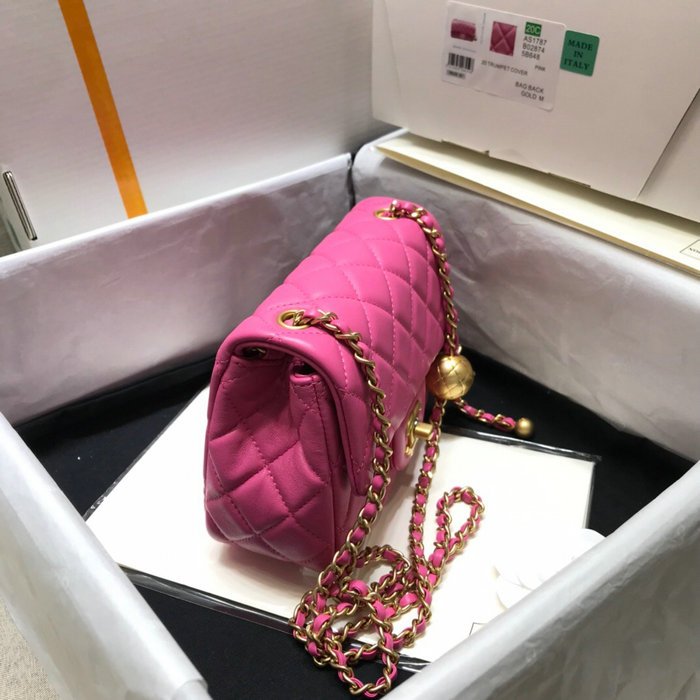 Chanel Lambskin Flap Bag Pink AS1786