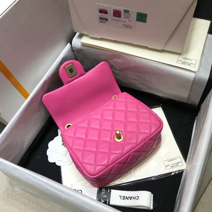 Chanel Lambskin Flap Bag Pink AS1786