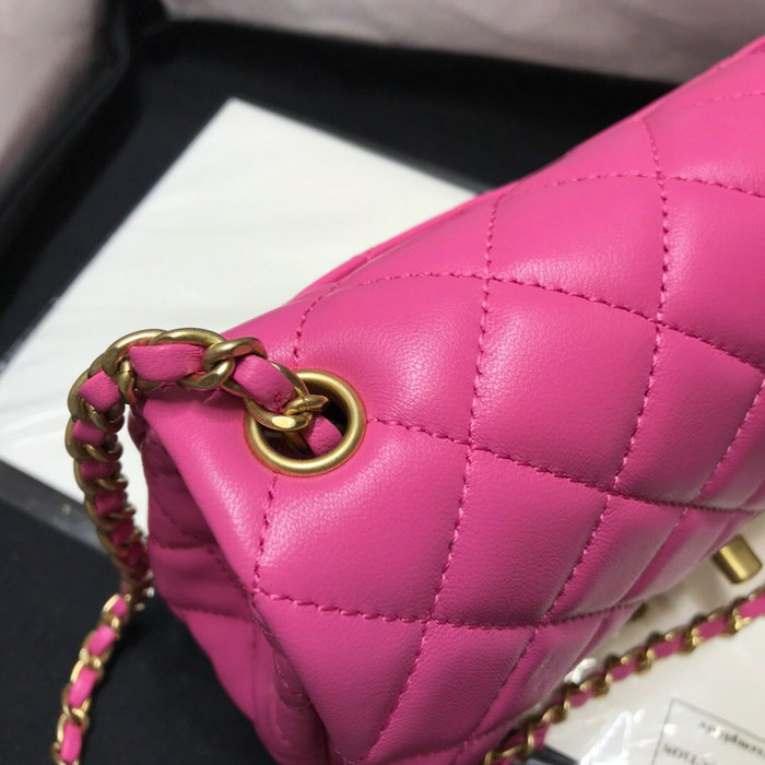 Chanel Lambskin Flap Bag Pink AS1787