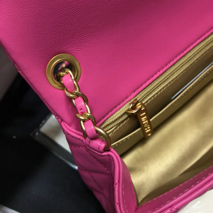 Chanel Lambskin Flap Bag Pink AS1787