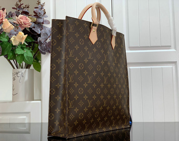 Louis Vuitton Sac Plat Hand Tote Bag Monogram M51140