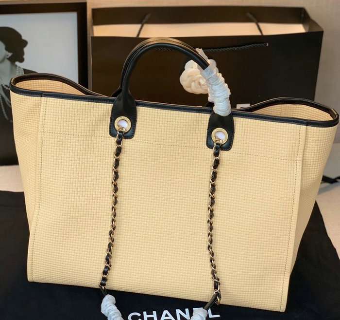 Chanel Calfskin Cabas Tote Bag Beige A13103