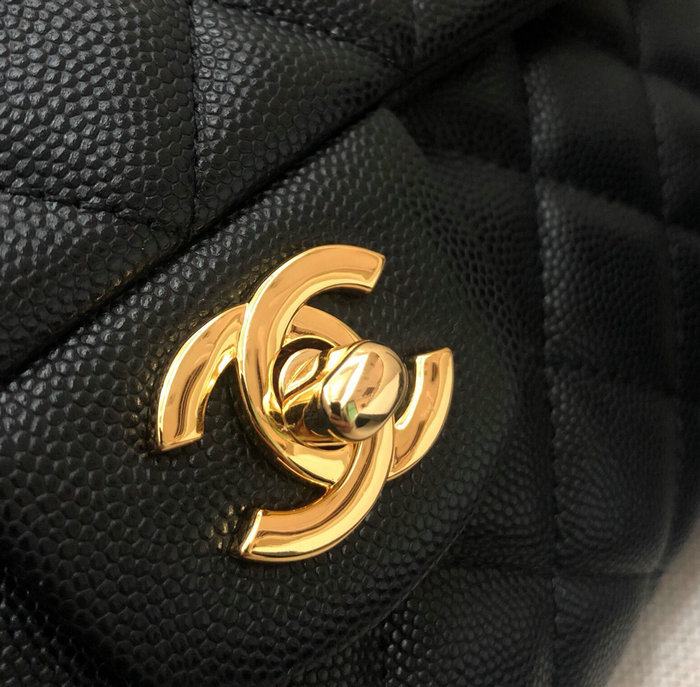 Chanel Grained Calfskin Clutch Bag Black A13105