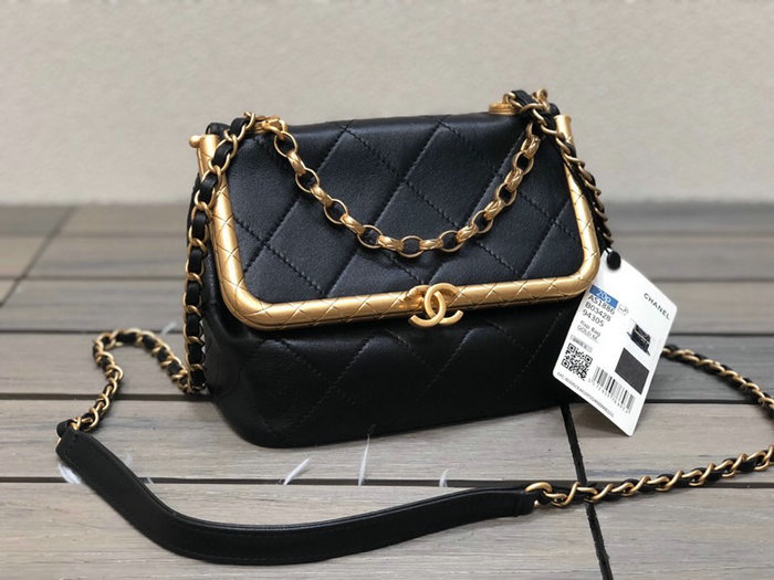 Chanel Lambskin Clasp Bag Black AS1886