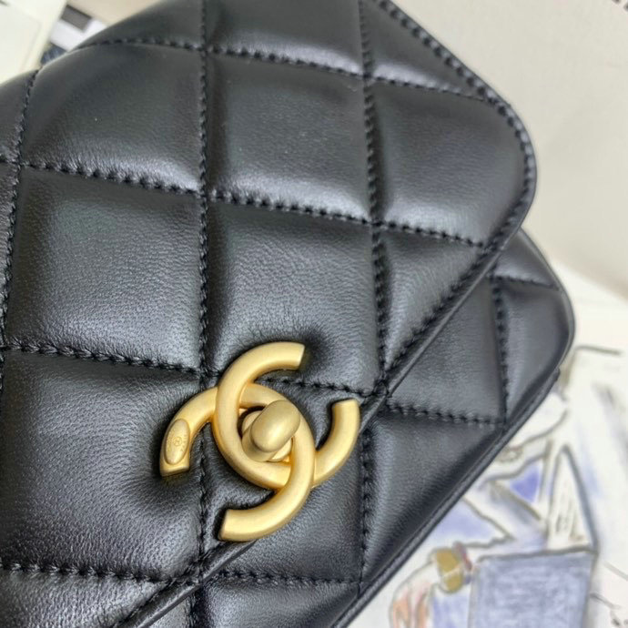 Chanel Lambskin Small Flap Bag Black AS2189